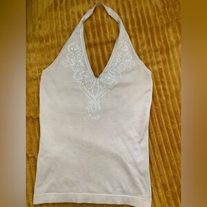 BCBG Maxazria embellished sequin silk halter top. Never used! NWOT​​​​​​​​​​